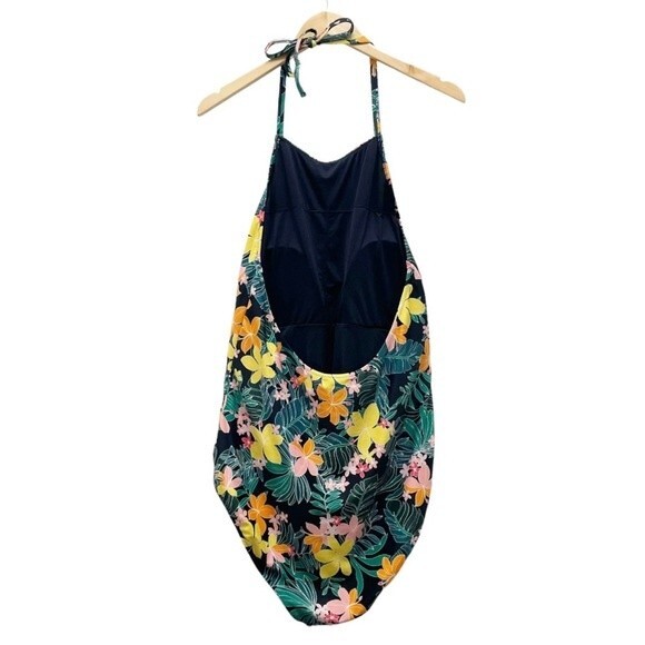 Old Navy Hibiscus Print Plus Size Halter Tie One Piece Swimsuit Plus Size 2X - Picture 3 of 12